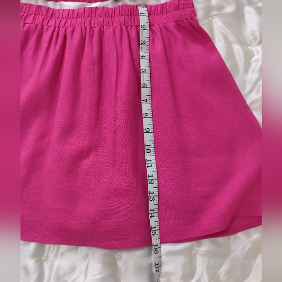 Hot Pink 2 Pc. Linen Skort Set. - Picture 4 of 10